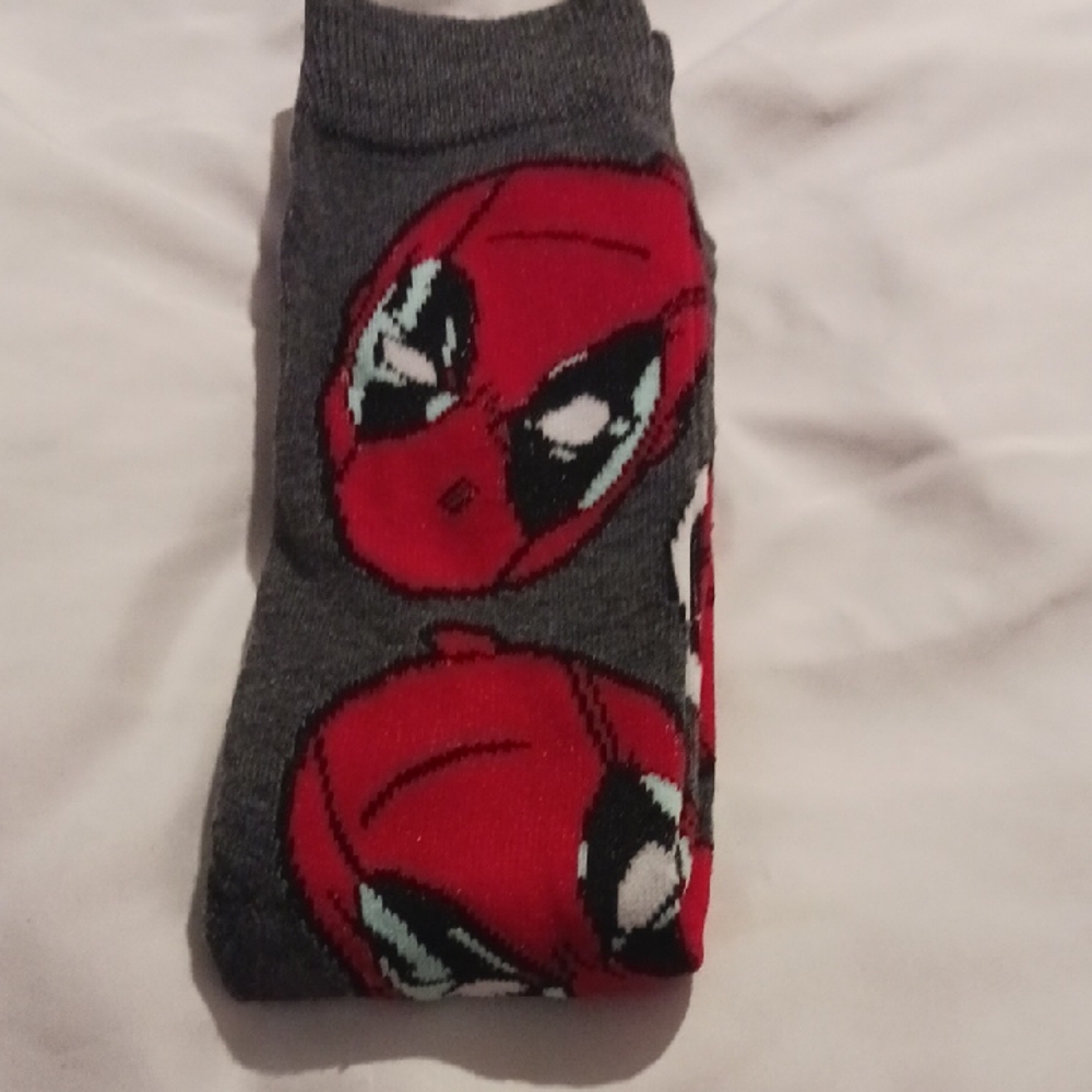 Gray and Red Character Casual Socks